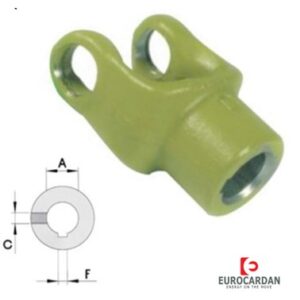 Gaffel Eurocardan serie T4 | Ø30mm met 8 mm spiebaan