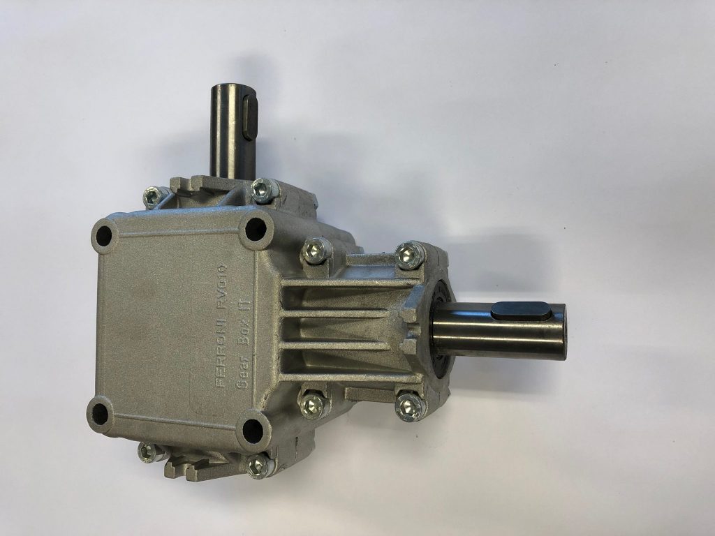 Getriebe RV10 Winkel  1:1  2 x Ø25 mm Nute Ferroni